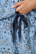 PJ Salvage Classic Paisley Bandana Flannel PJ Set faux button fly pants detail — Cloud Nine Pajamas
