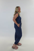 Denim Flutter Jogger Lounge PJ Set Bamboo side view