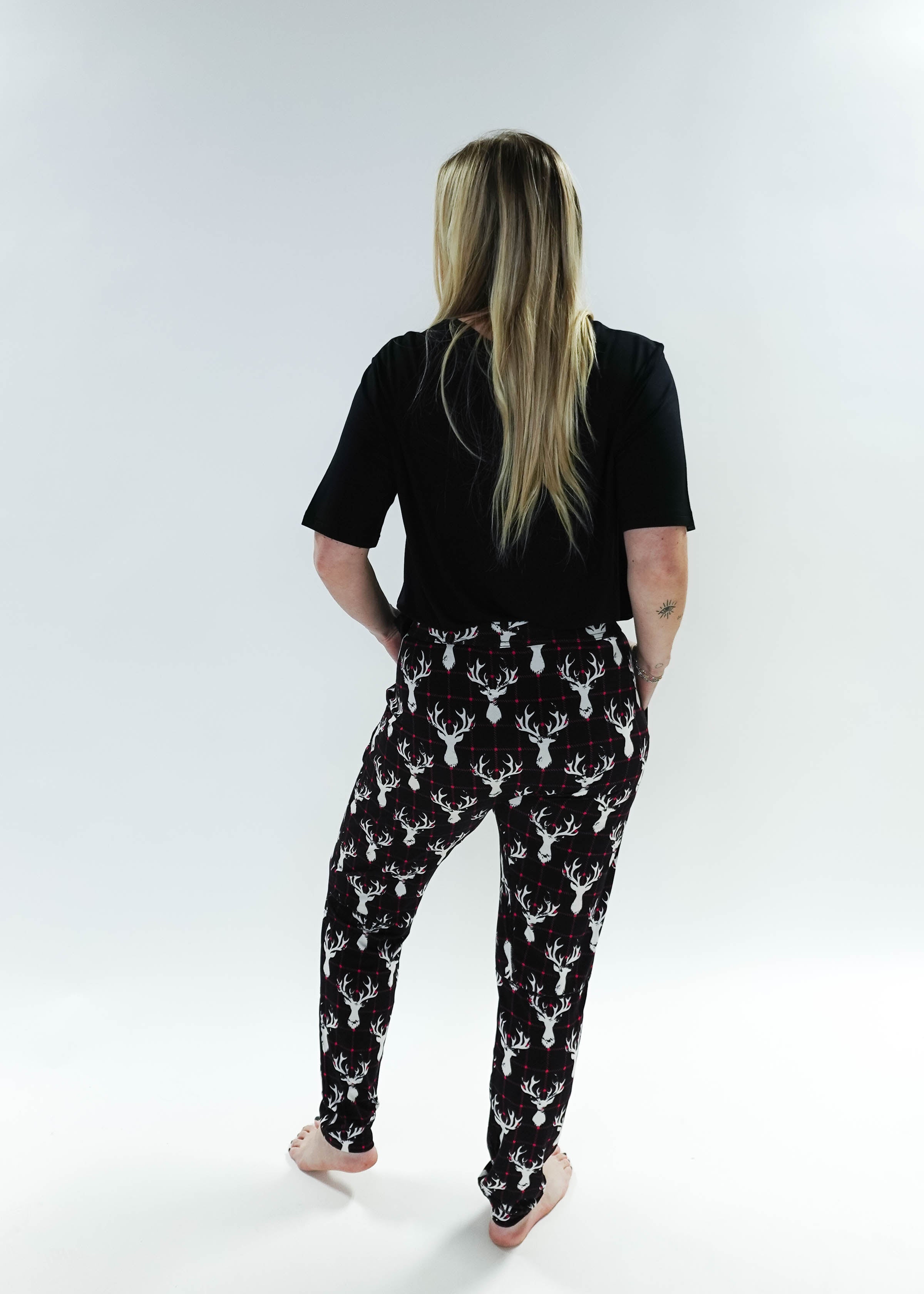 unisex deer plaid printed bamboo jogger bob's sleepwear co