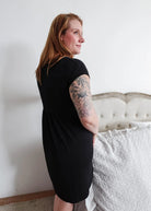 Dress Pleated with Pockets - Bamboo | Black Beauty