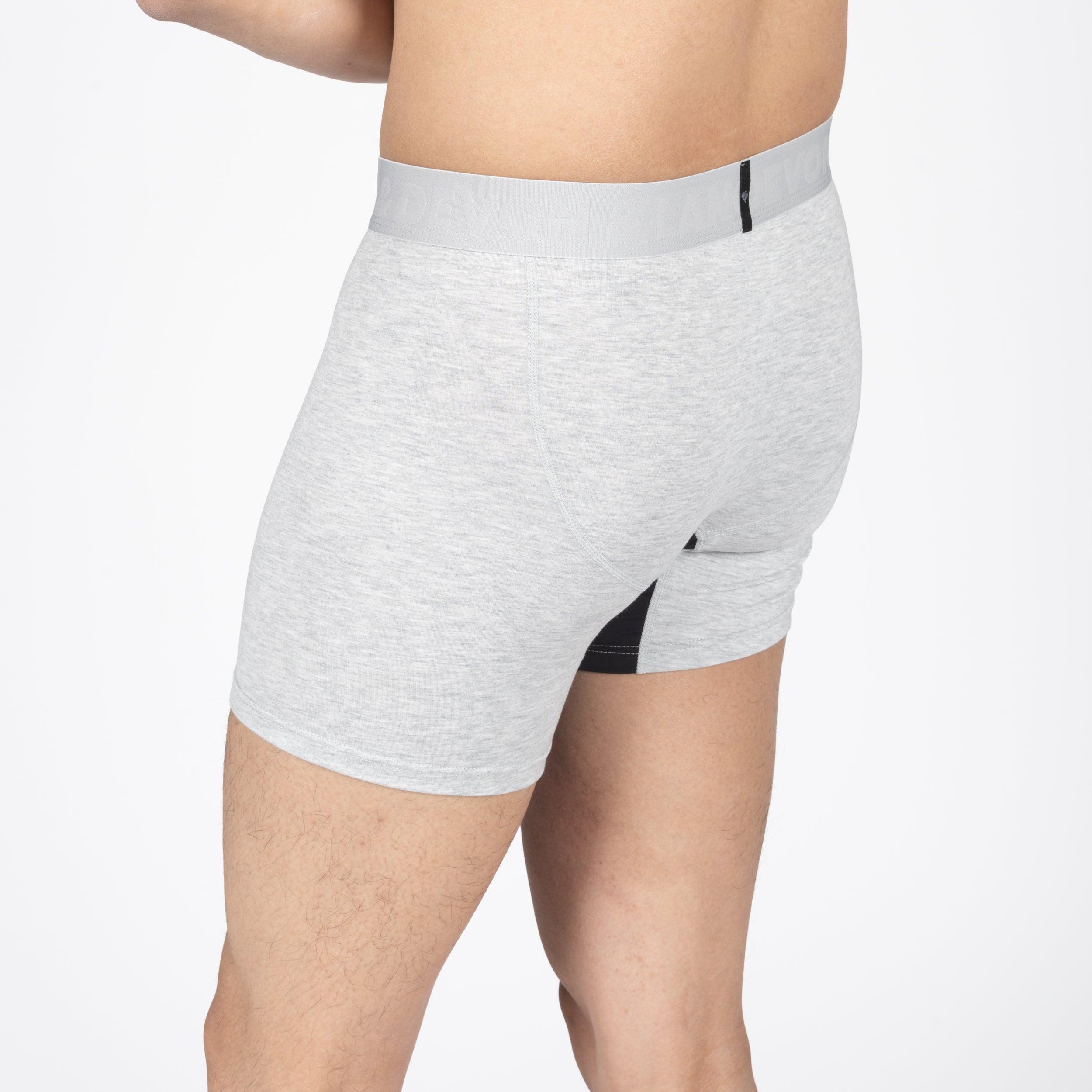 Devon + Lang Journey Boxer Brief Heather Grey shown on model