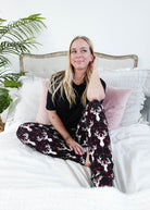 unisex deer plaid printed bamboo jogger bob's sleepwear co