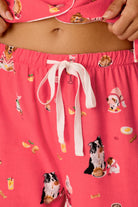 PJ Salvage Dogs Who Brunch Flannel Set pants detail — Cloud Nine Pajamas Edmonton