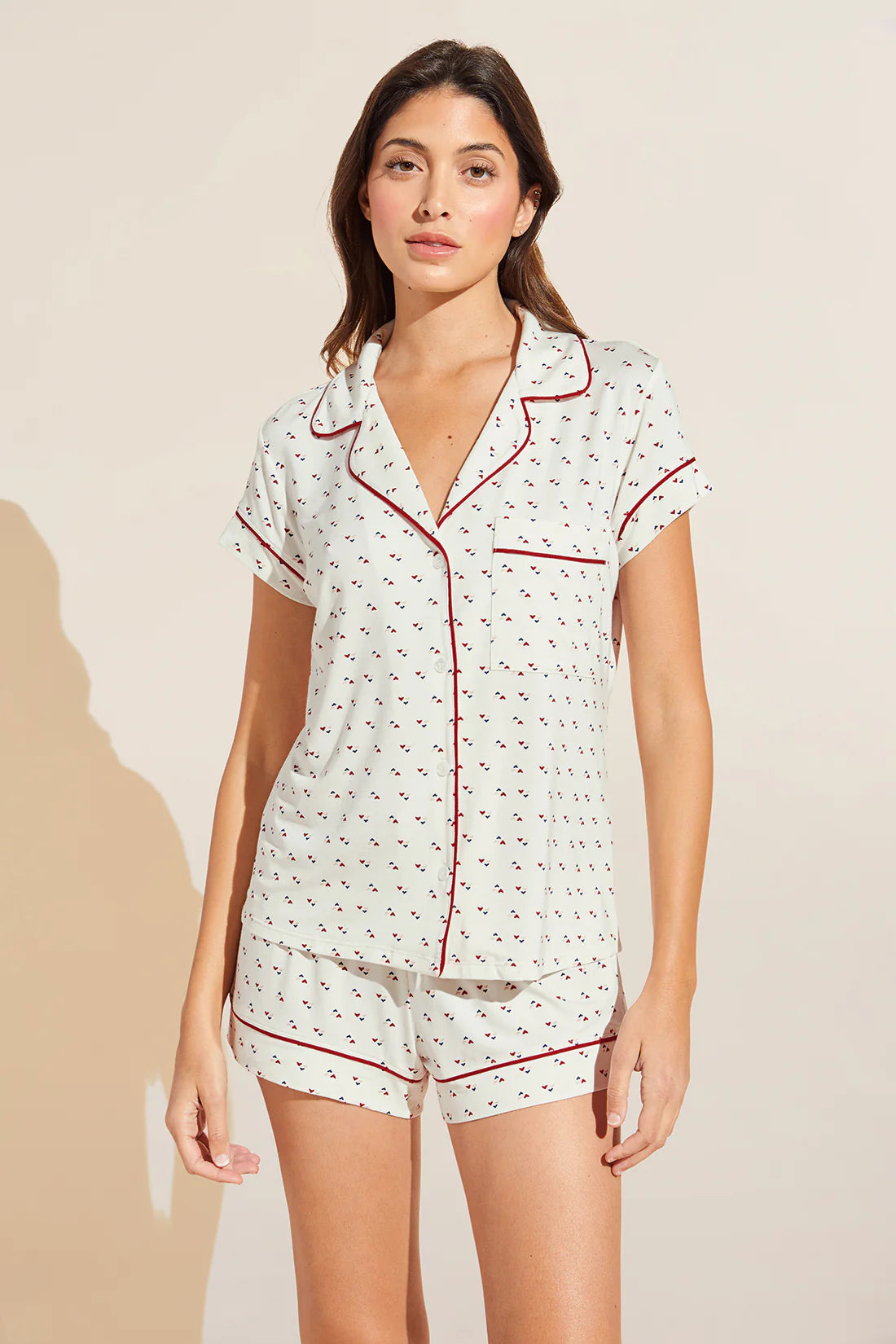 Gisele Printed TENCEL™ Modal Shortie PJ Set – Cloud Nine Pajamas