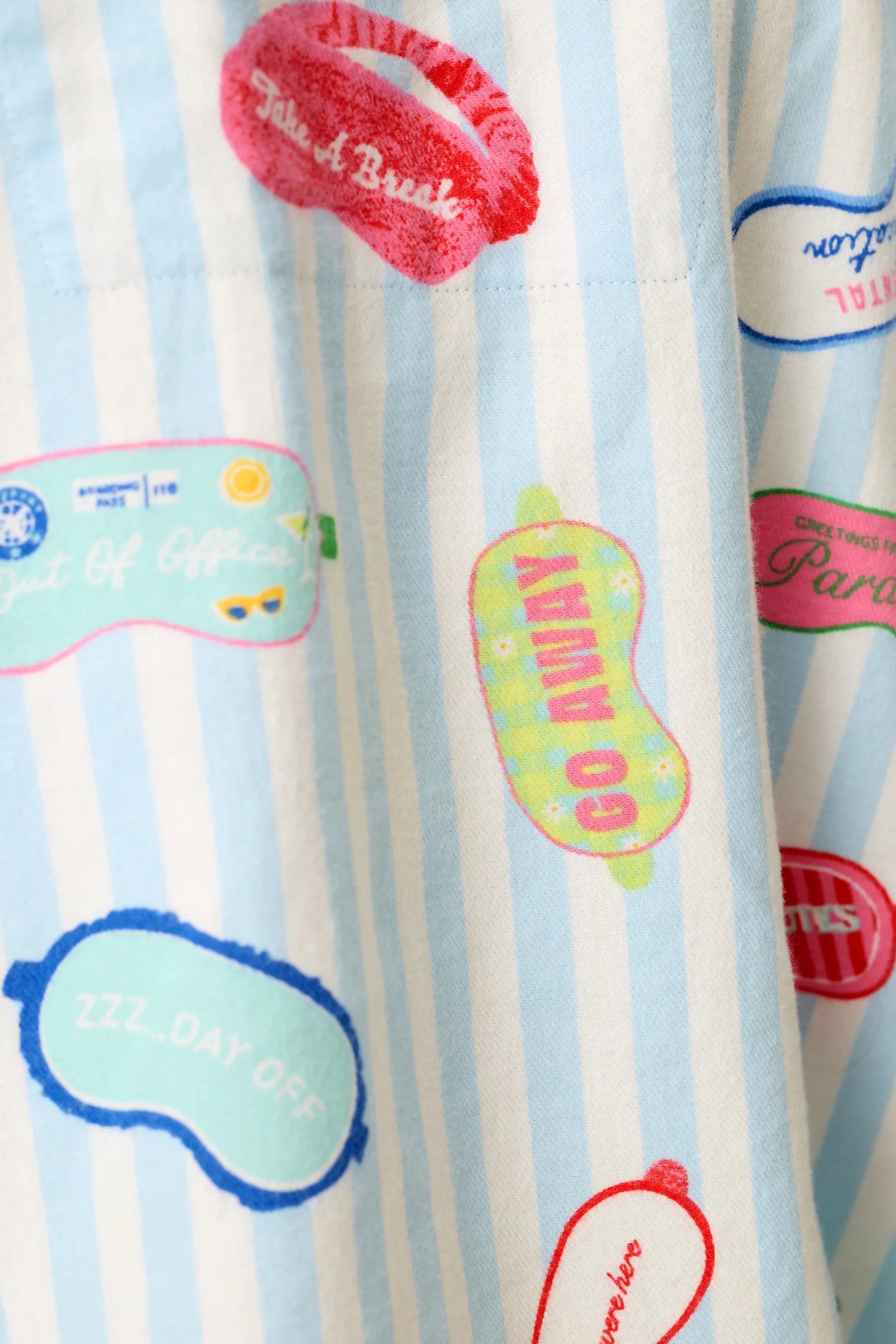 PJ Salvage Out of Office Eyemask Breeze flannel swatch — Cloud Nine Pajamas