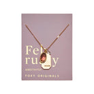Birthstone Charm Necklace in 14k Plated Gold featuring February amethyst stone and wisdom tag by Foxy Originals.