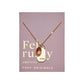 Birthstone Charm Necklace in 14k Plated Gold featuring February amethyst stone and wisdom tag by Foxy Originals.