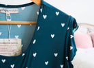 Georgia Rylan Sweetheart Slumber Nightgown flutter sleeve detail — Cloud Nine Pajamas
