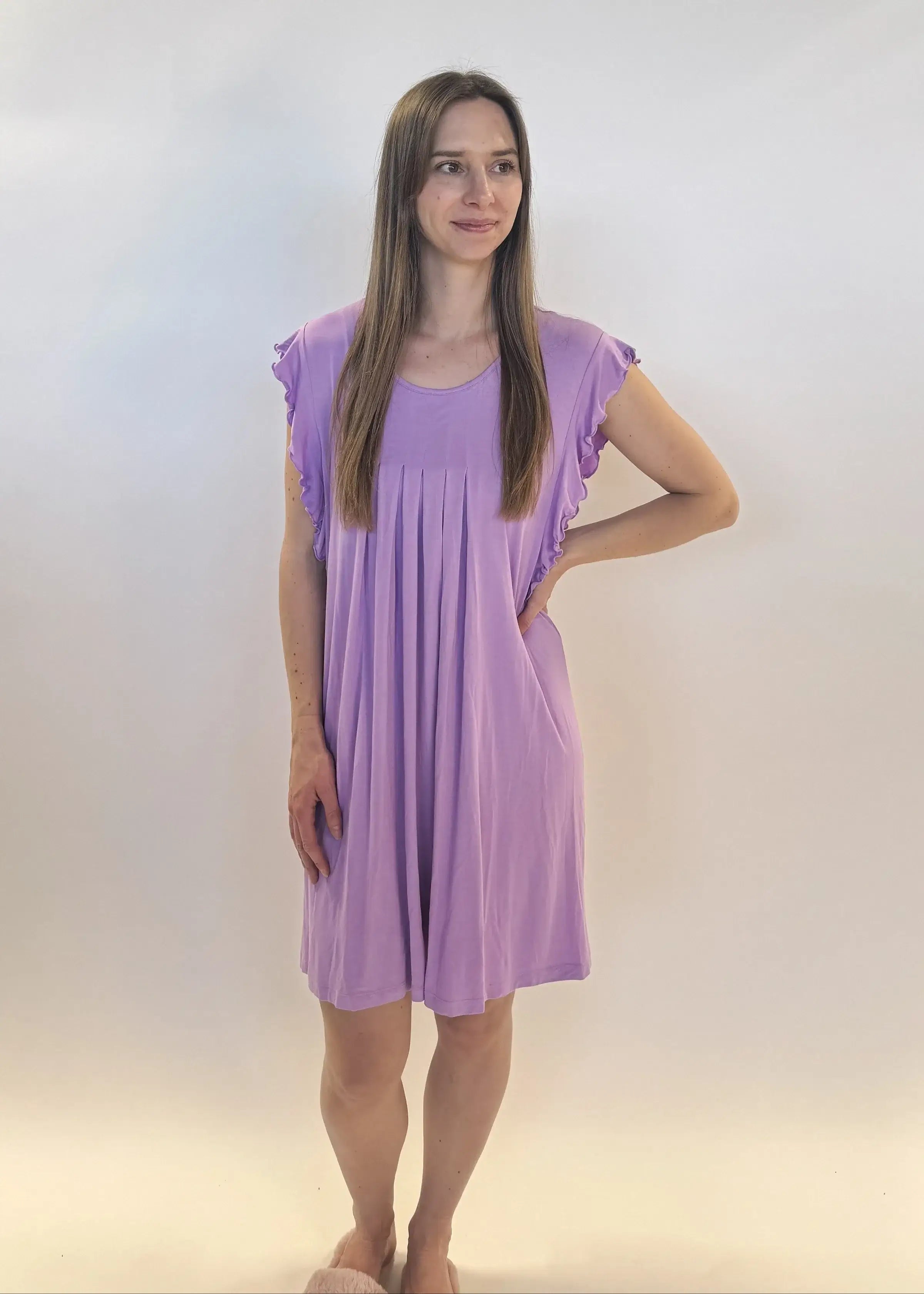 Flutter Dress Nightgown - Bamboo | Lilac