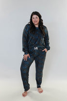 Golden Dahlias Long Sleeve Jogger Velour Lounge Set miranda nic