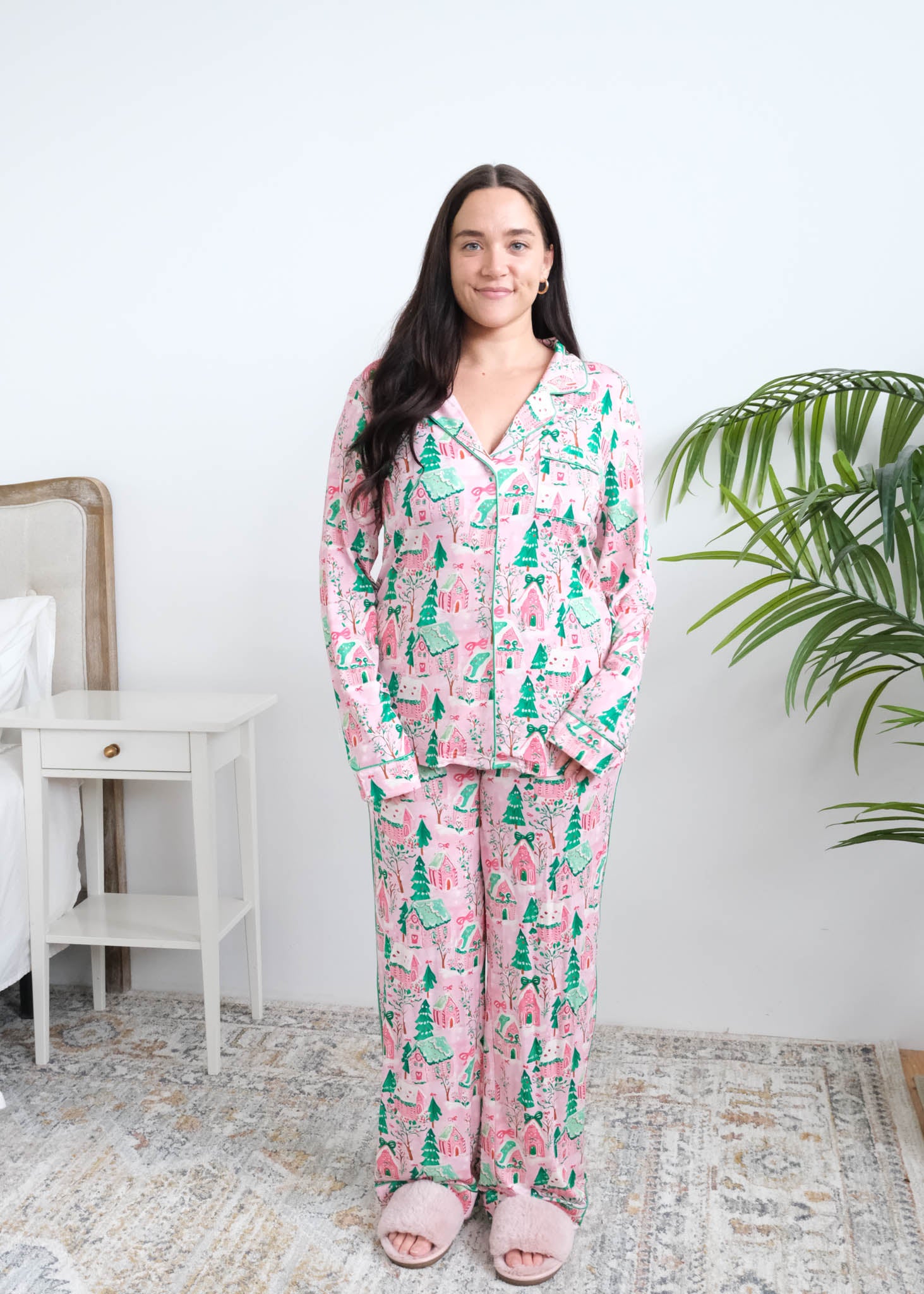 Georgia Rylan Sugar Plum Dreams Bamboo PJ Set full length untucked — Cloud Nine Pajamas Edmonton