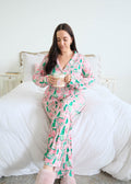 Long Sleeve Button Up/Pant Bamboo Lounge PJ Set Sugar Plum Dreams