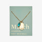 Birthstone Charm Necklace in 14k Plated Gold featuring aquamarine stone and serenity intention for March.