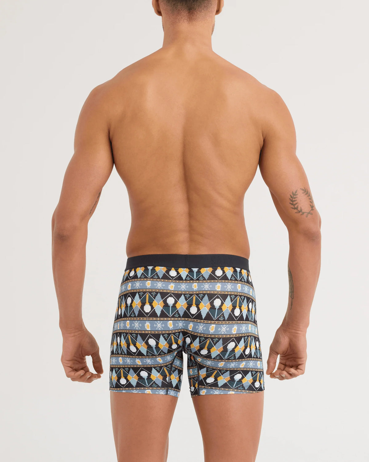 SAXX Vibe Xtra Soft Boxer Brief Golf Sweater back view on model — Cloud Nine Pajamas Edmonton