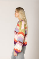 Lyla & Luxe HALA hand-knit stripe sweater side view — Cloud Nine Pajamas