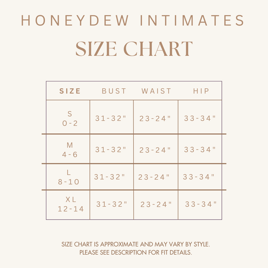 honeydew intimates size chart size guide