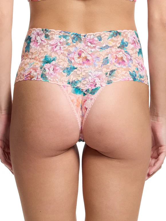 Light Floral BMFP retro lace thong printed pink lace by Hanky Panky