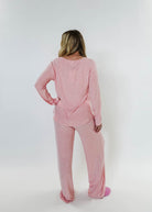 women's light pink loungewear set straight pant Miranda Nic