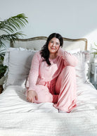 women's light pink loungewear set straight pant Miranda Nic