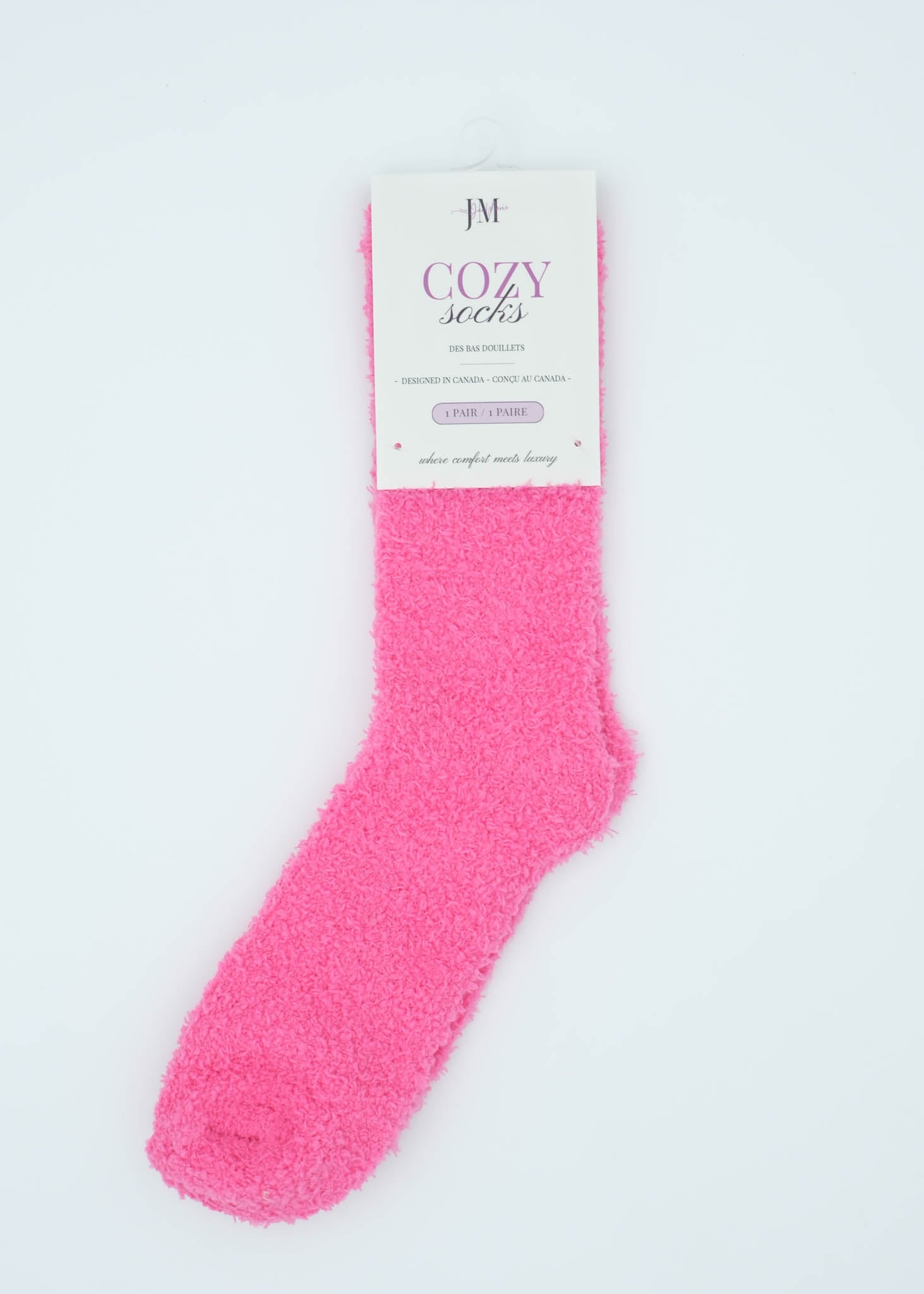 Lounge by Jan Marie Cozy Cloud Spa Socks Hot Pink plush slouch sock — Cloud Nine Pajamas Edmonton