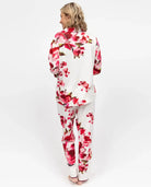 Isabella Women's Floral Printed Button up Jersey Pyjama Set