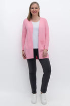 women's open front cotton cardigan with pockets classic elegant Blue Sky Clothing Co.