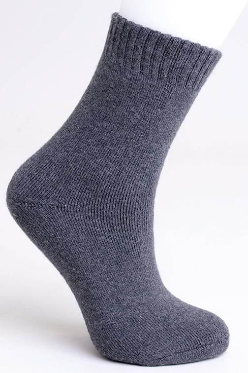 Ladies Merino Wool Socks Blue Sky Clothing Co. in gray color shown from the side.