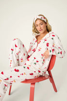 Let's Get Toasty 3-Piece Flannel PJ Set featuring festive wine print on soft fabric for cozy holiday nights.