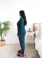 Georgia Rylan Sweetheart Slumber Jogger Set model side view — Cloud Nine Pajamas