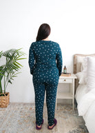 Georgia Rylan Sweetheart Slumber Jogger Set model back view — Cloud Nine Pajamas