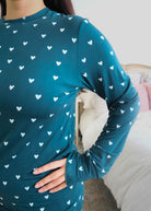 Georgia Rylan Sweetheart Slumber Long Sleeve PJ Set print close-up — Cloud Nine Pajamas