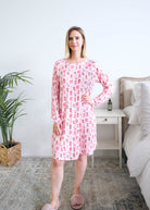 Georgia Rylan Chic Puppies Nightshirt model full length — Cloud Nine Pajamas