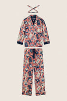 PJ Salvage Lucky in Love Flannel PJ Set full set layout with hair wrap — Cloud Nine Pajamas Edmonton