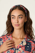 PJ Salvage Lucky in Love Flannel PJ Set Lucky You hair wrap detail — Cloud Nine Pajamas