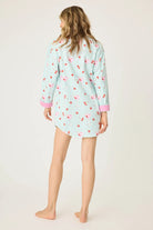 women's mint flannel nightshirt with drinks print pj salvage
