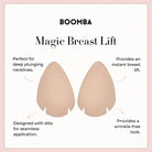 Boomba Magic Breast Lift product with features on a light pink background