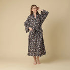Kitty Cat 100% Cotton Long Kimono Style Robe