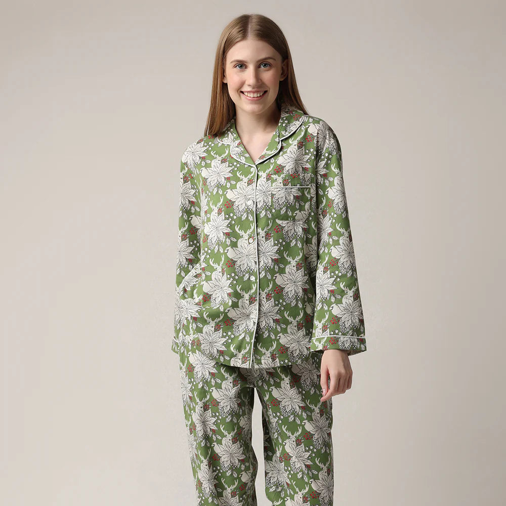 Winter Trails Flannel Pajama Set | Mahogany