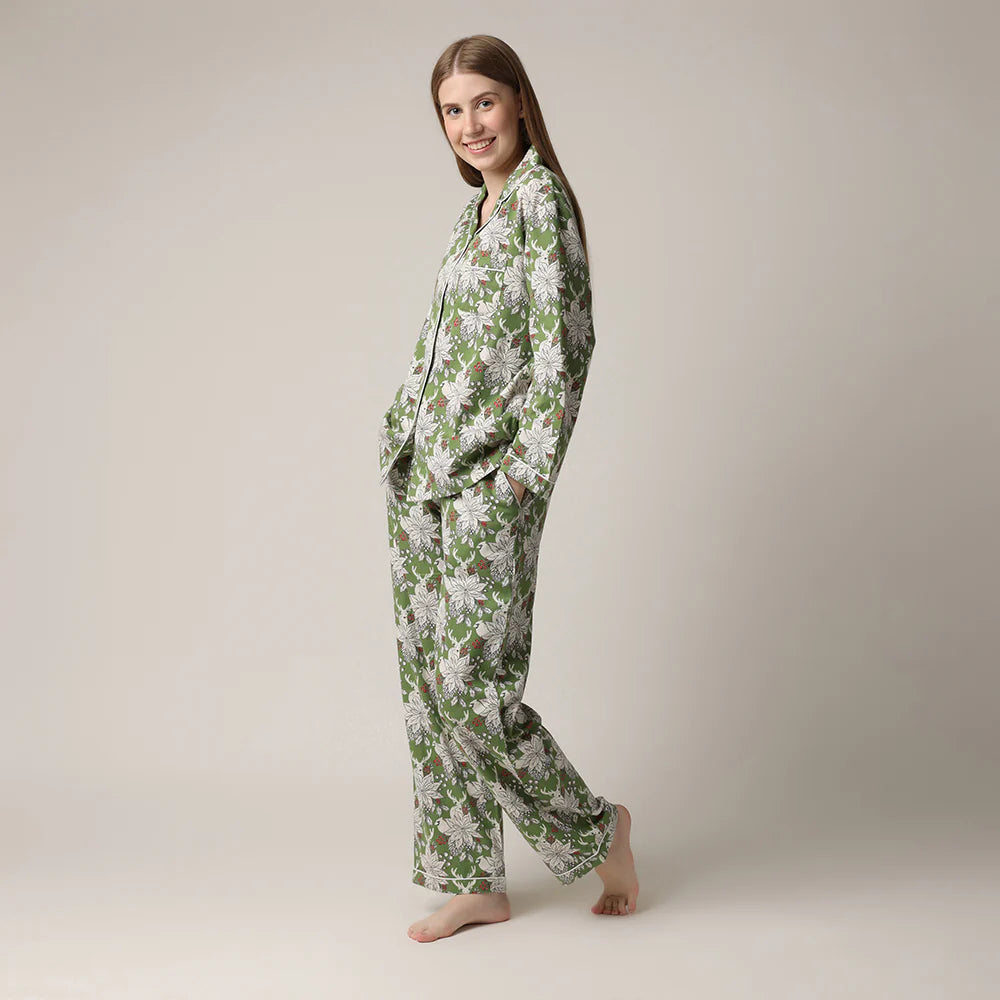 Winter Trails Flannel Pajama Set | Mahogany