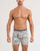 SAXX Vibe Xtra Soft Comfort Boxer Brief Marble Camo print front on model — Cloud Nine Pajamas Edmonton