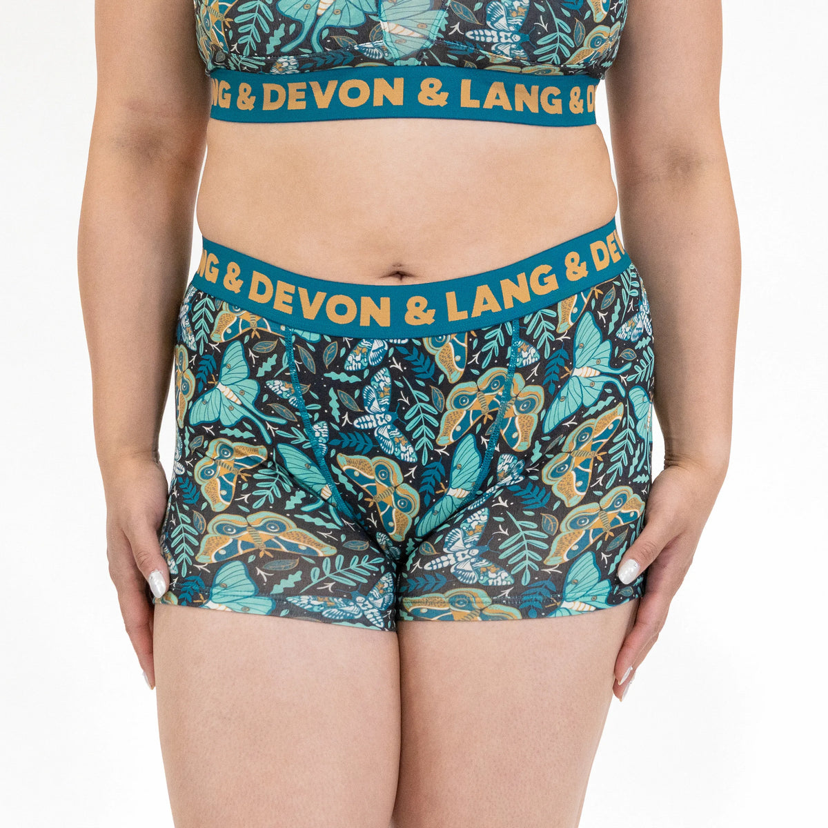 Devon + Lang Bria Boyshort in Midnight Moths print — Cloud Nine Pajamas Edmonton