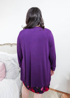 women's long bamboo cardigan with pockets in purple georgia rylan