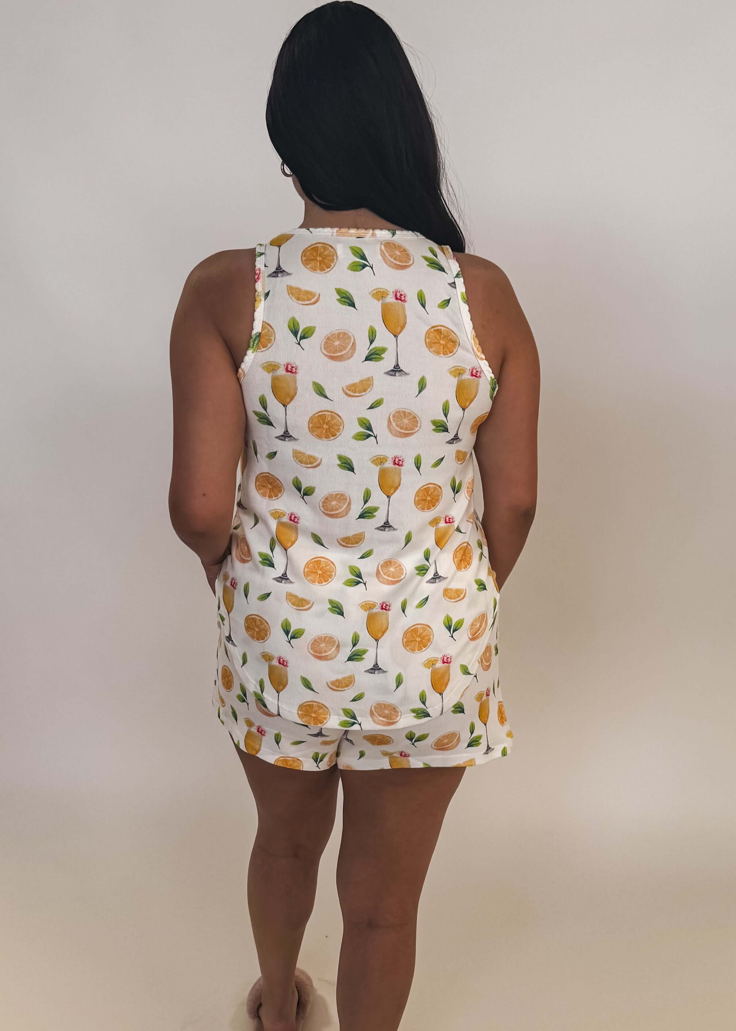 Mimosa Me Drink Print Tank + Short PJ Set PJ SALVAGE