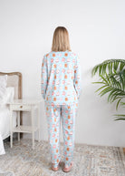 Miranda Nic Coffee and Cocoa Velour PJ Set back view — Cloud Nine Pajamas Edmonton