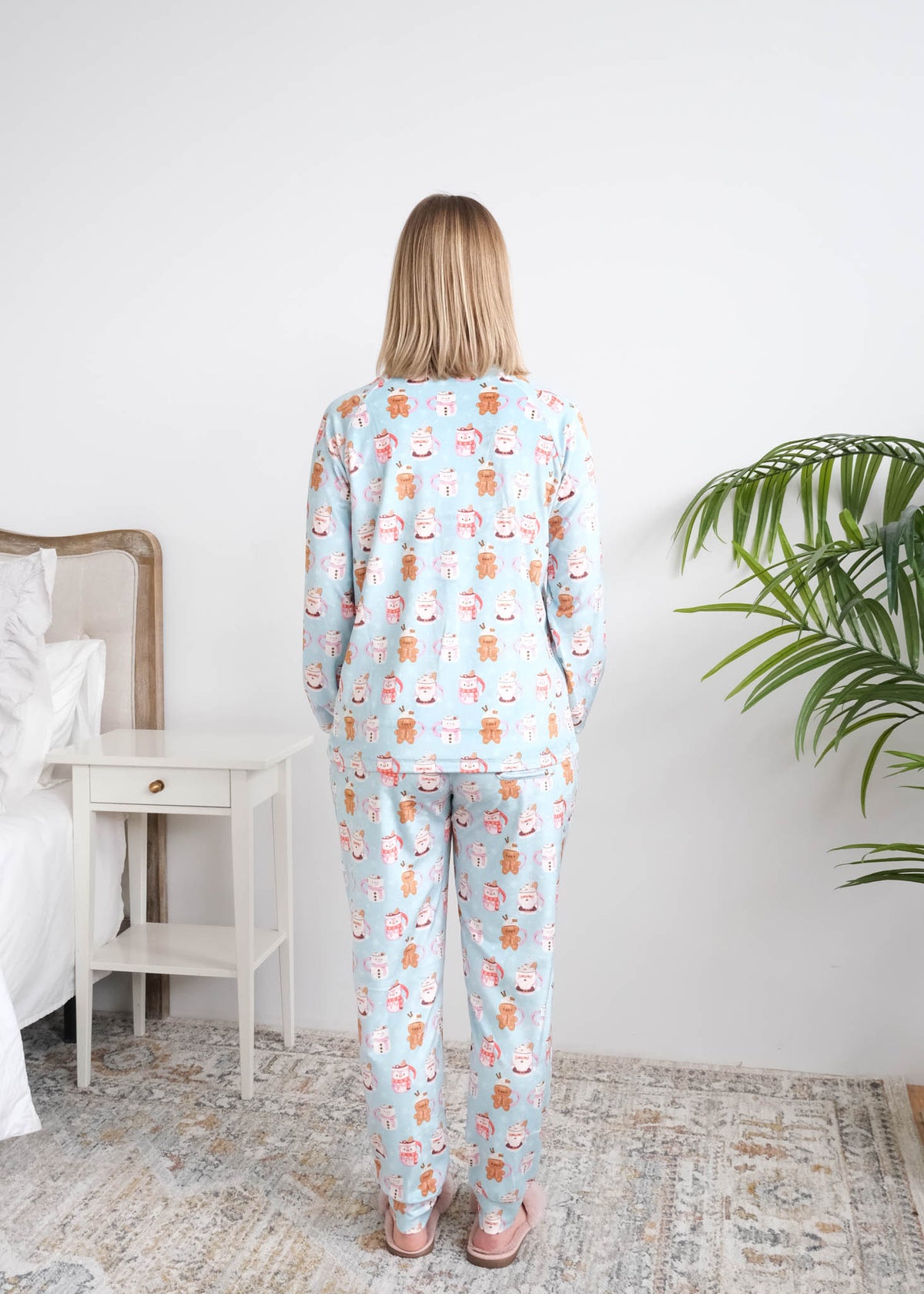 Miranda Nic Coffee and Cocoa Velour PJ Set back view — Cloud Nine Pajamas Edmonton