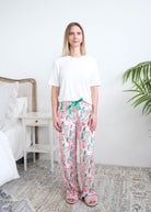 Miranda Nic Sugar Plum Dreams Velour Pant full length front view — Cloud Nine Pajamas Edmonton