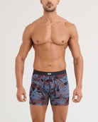 SAXX Vibe Xtra Soft Comfort Boxer Brief Night Garden floral print front on model — Cloud Nine Pajamas Edmonton