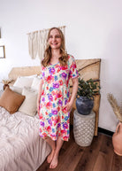 Nightshirt dress V Neck With Pockets Bamboo Blooming Love georgia rylan