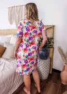 Nightshirt dress V Neck With Pockets Bamboo Blooming Love georgia rylan