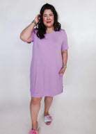 Nightshirt V Neck With Pockets - Bamboo | Lilac